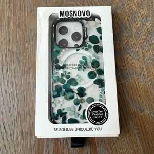 MOSNOVO iPhone 16 Pro Magnetic Case Eucalyptus Leaves Clear Bumper MagSafe New